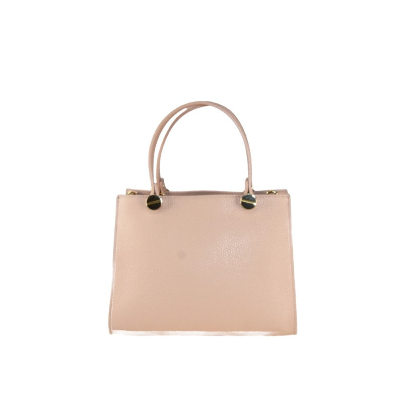 Leather handbag with shoulder strap