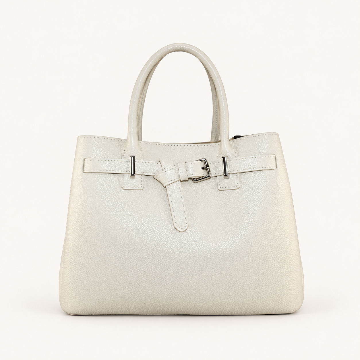 Leather Handbag op zachte neutrale achtergrond