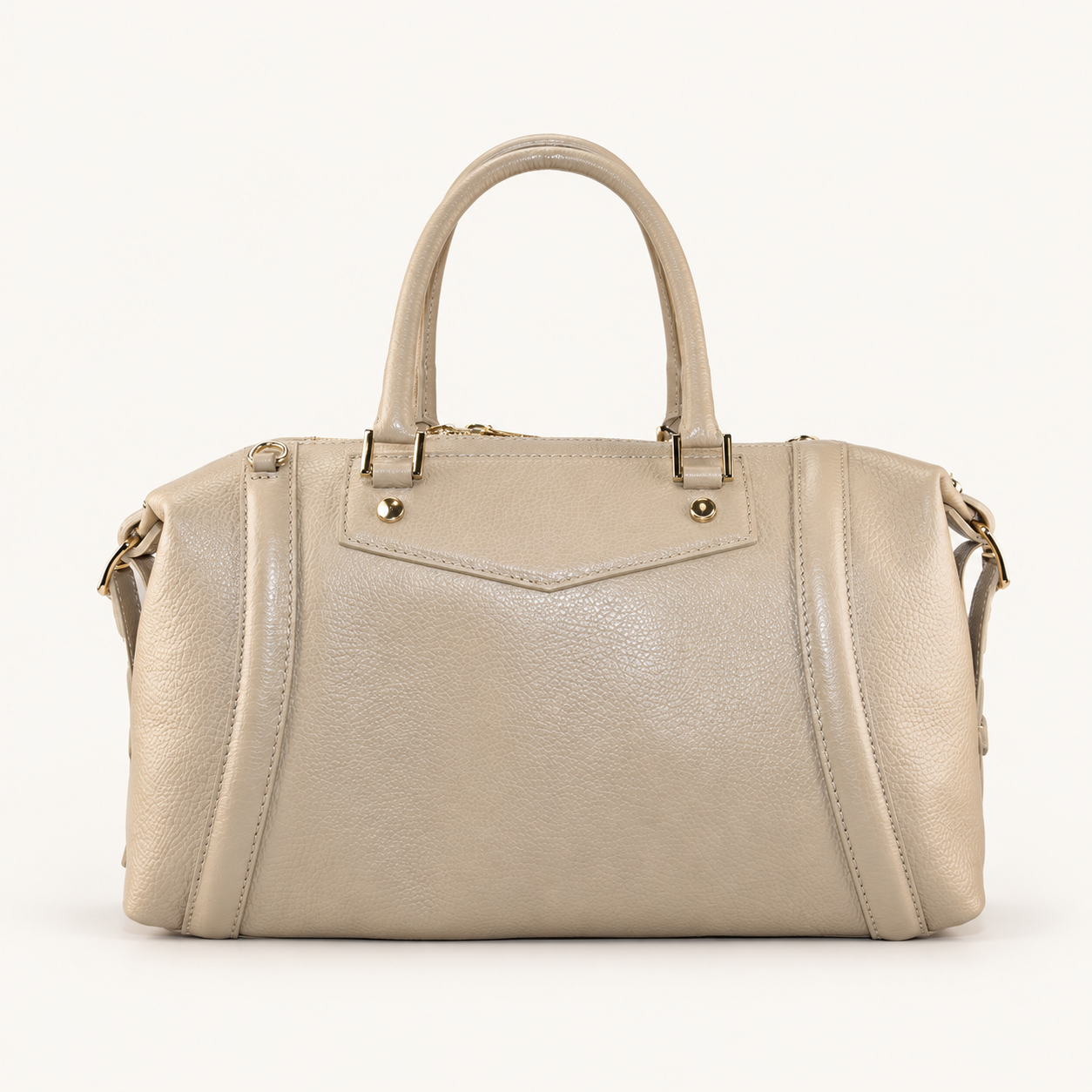 Leather Handbag op zachte neutrale achtergrond