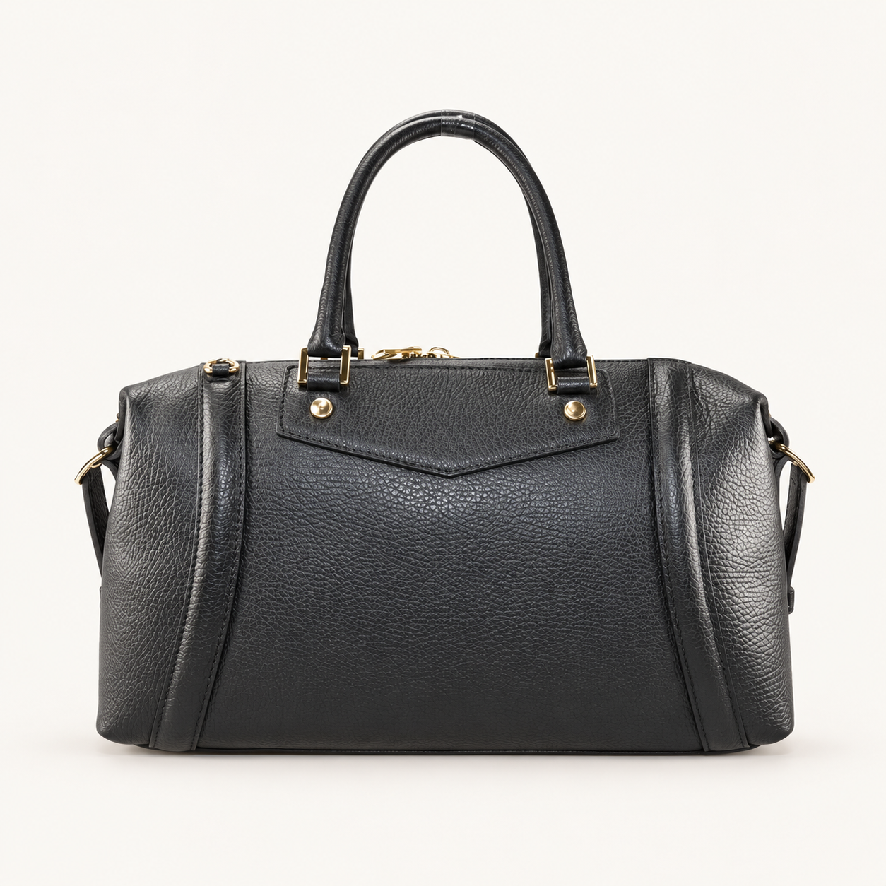 Leather Handbag op zachte neutrale achtergrond