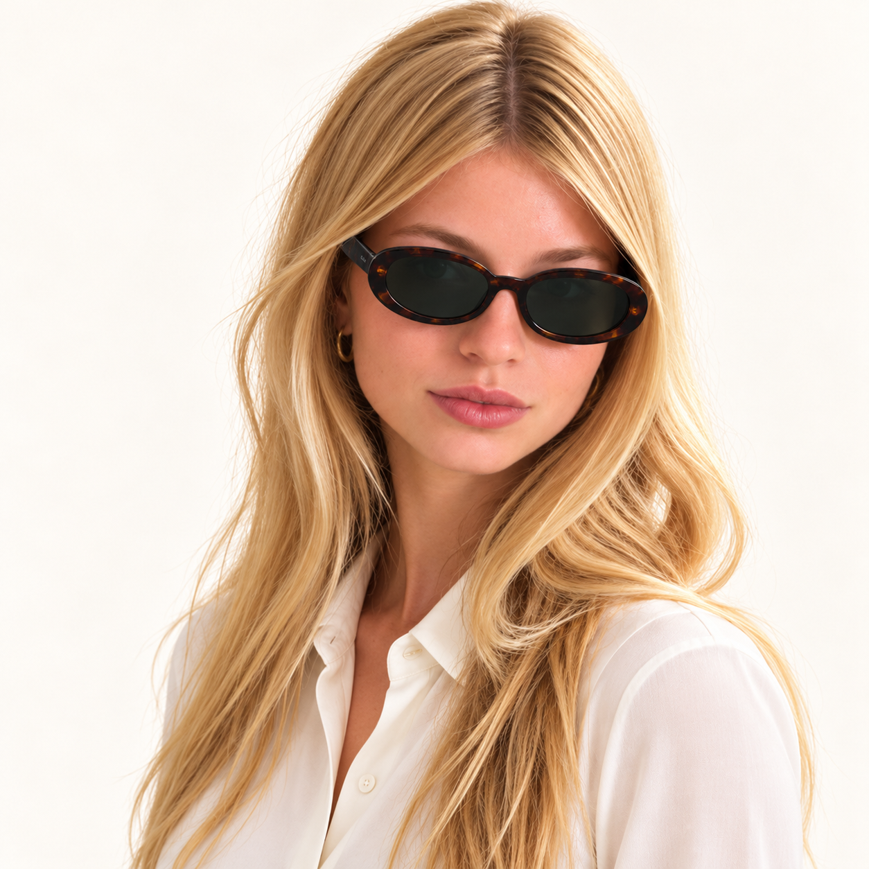 Siena Sunglasses – Tortoise gedragen door een model