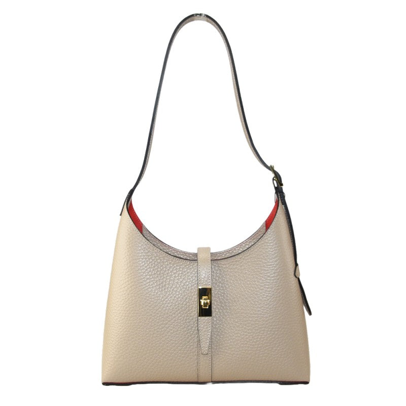 Woman leather shoulder bag 100% made italy
