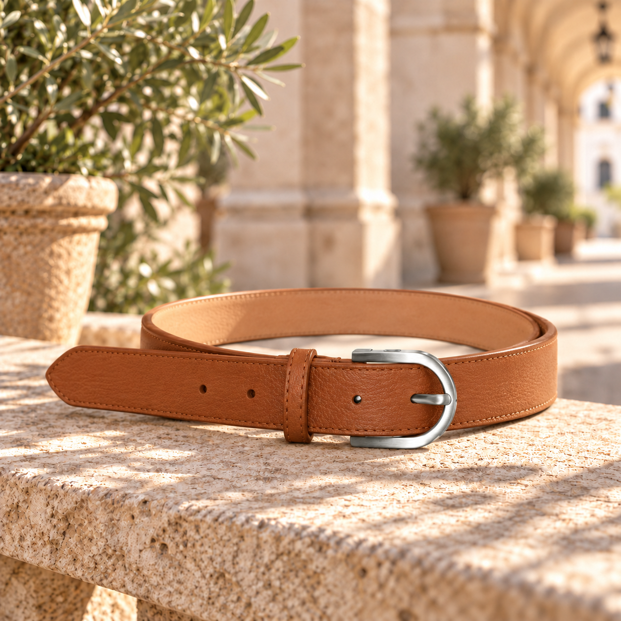 Leather Belt in een Italiaanse setting