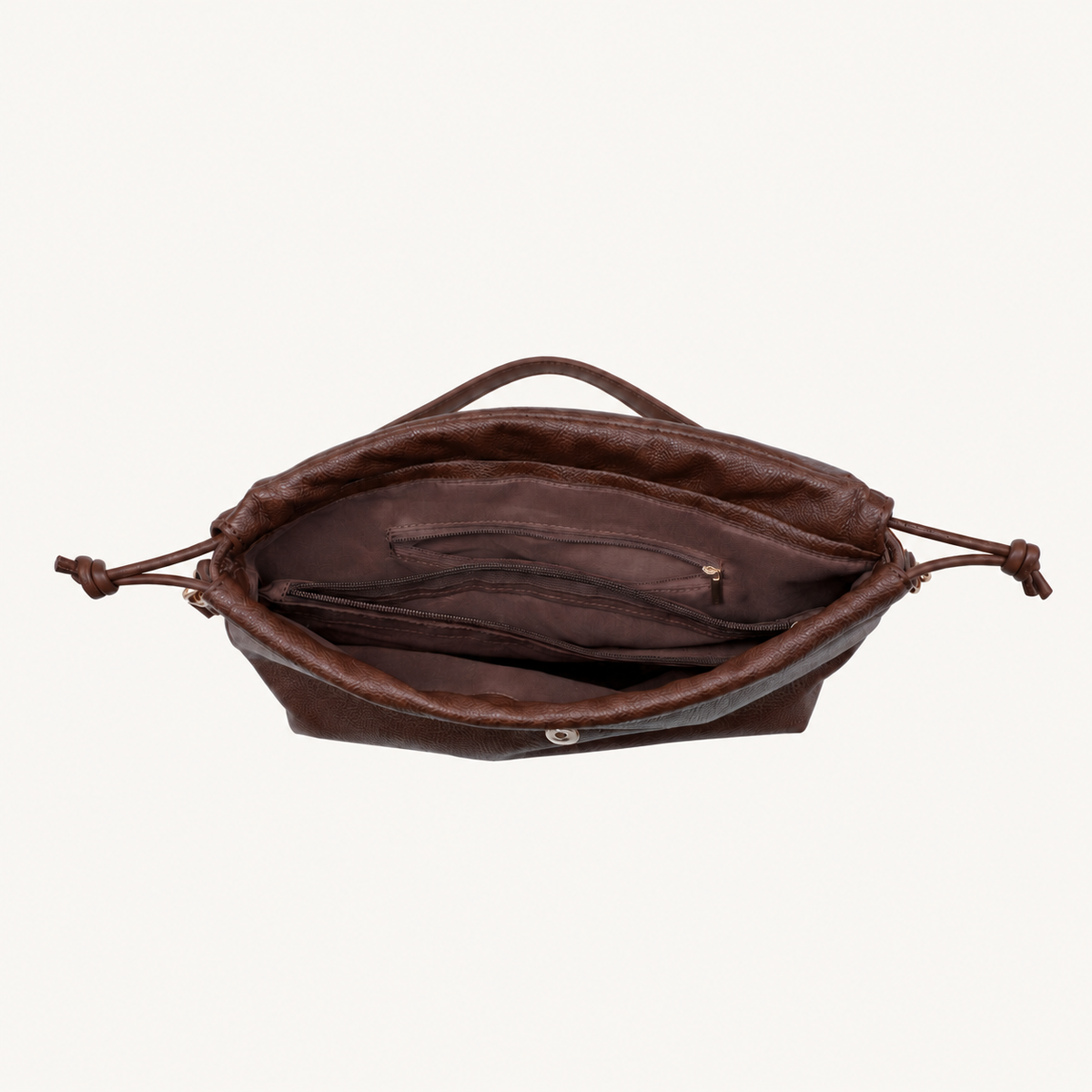 City Shoulder Bag – Darkbrown – binnenkant