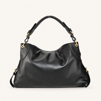 Leather Soft Shoulder Bag AS34837 – Nero – vooraanzicht