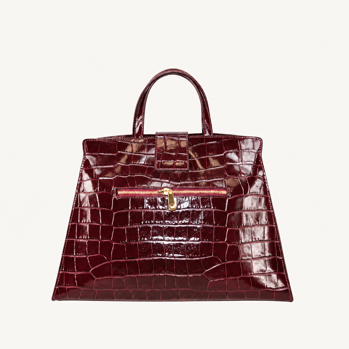 Leather Classic Handbag – Bordeaux – achterkant