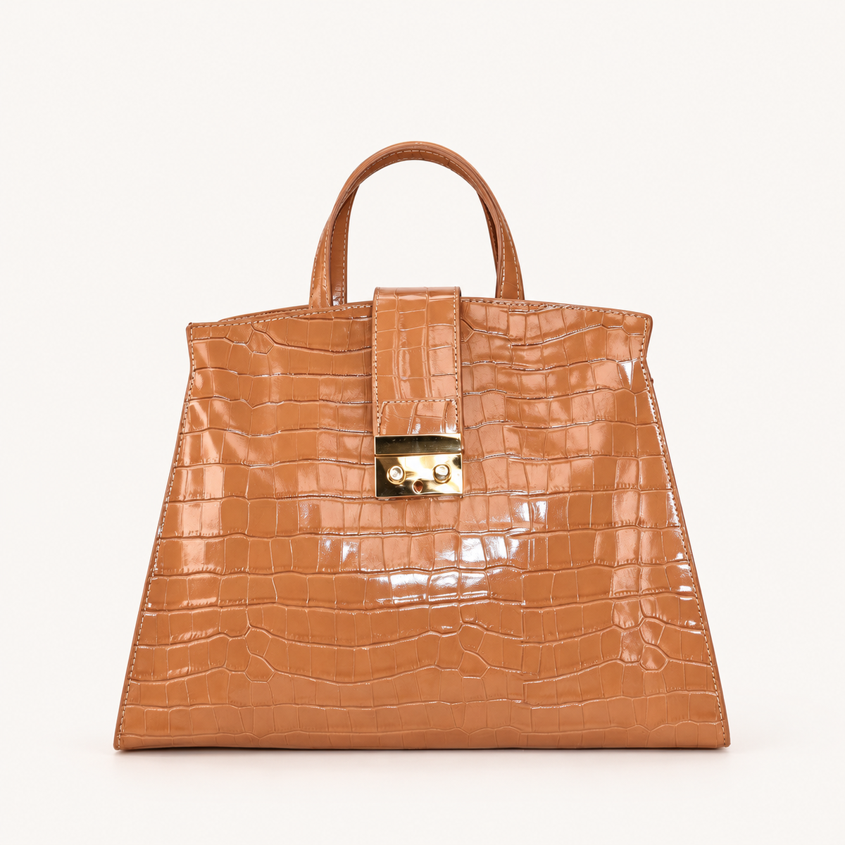 Leather Classic Handbag CK37841 – Tan – vooraanzicht