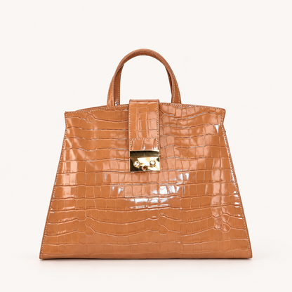 Leather Classic Handbag CK37841 – Tan – vooraanzicht