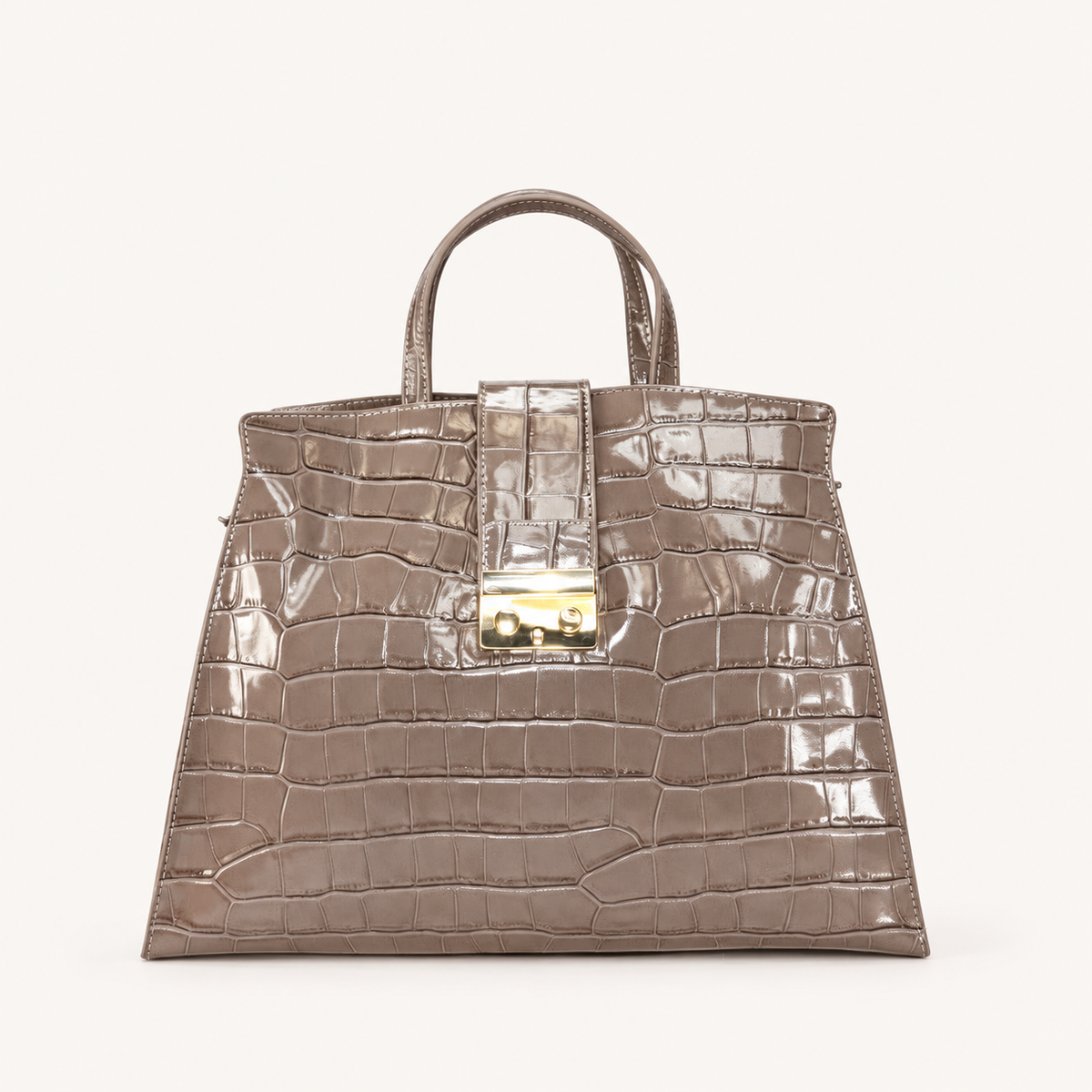 Leather Classic Handbag CK37841 – Taupe – vooraanzicht