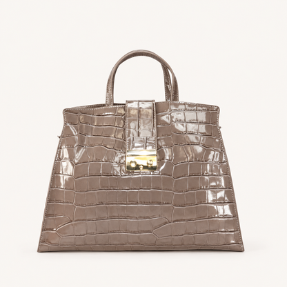 Leather Classic Handbag CK37841 – Taupe – vooraanzicht