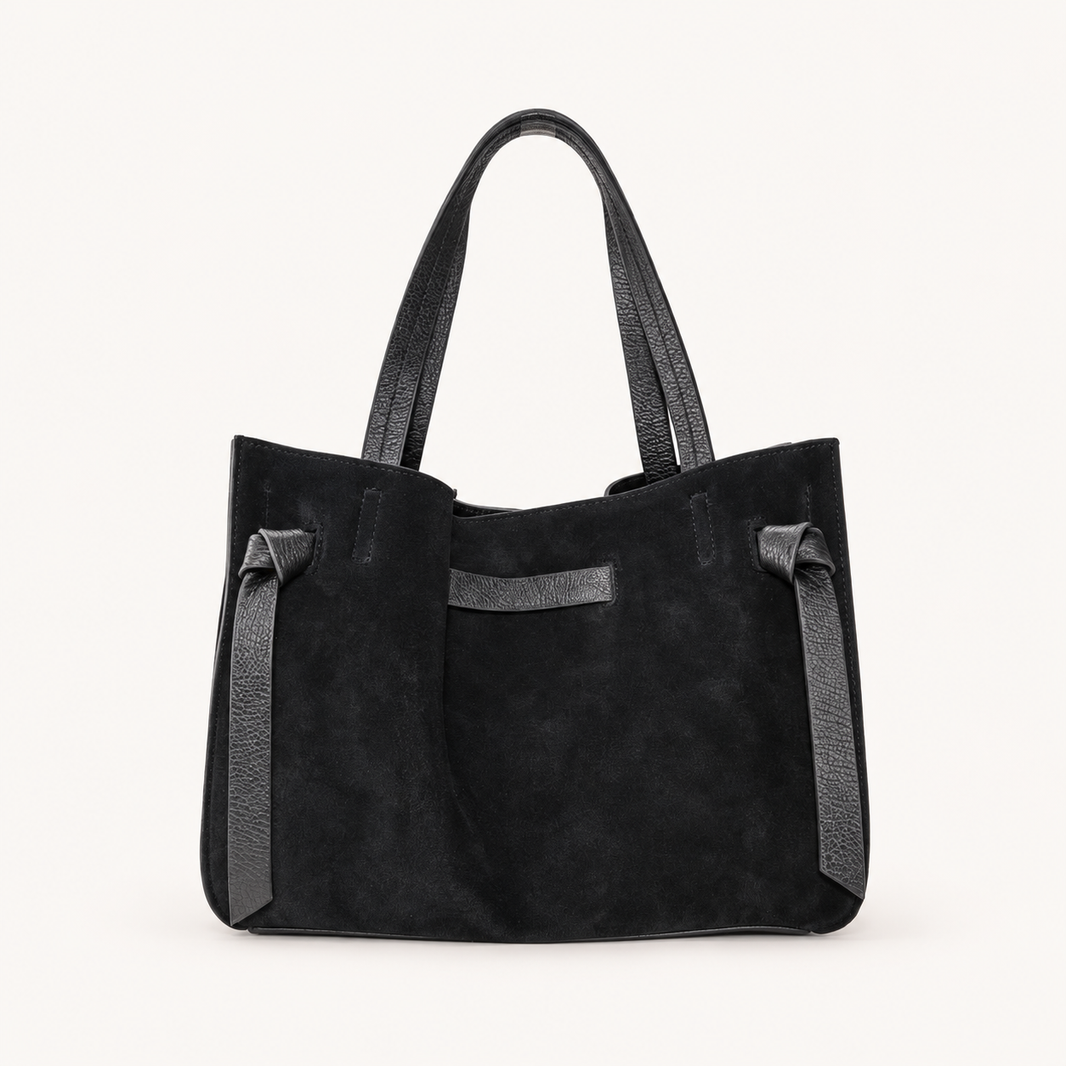 Leather Tie Handbag CP36839 – Nero – vooraanzicht
