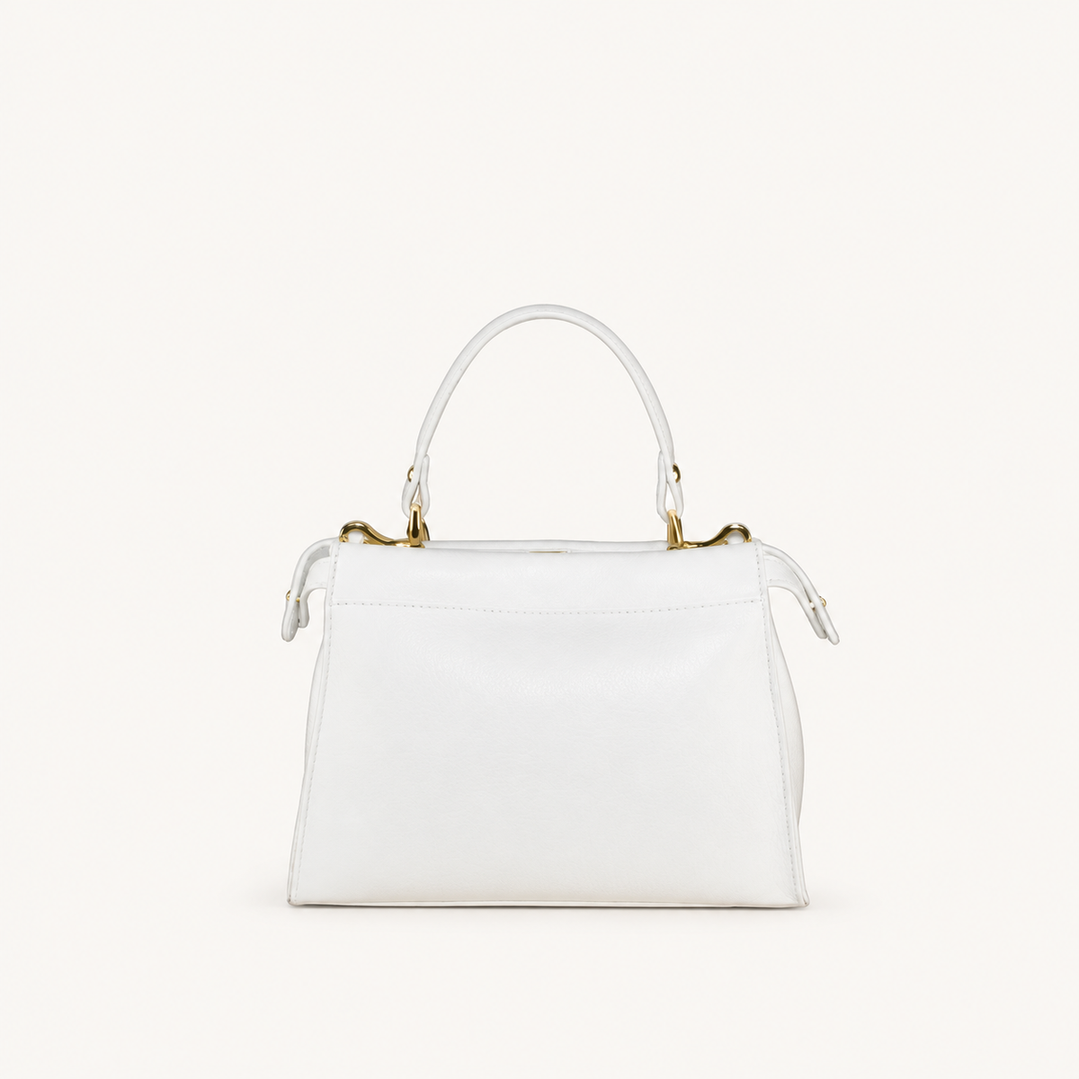 Leather Mini Top Handle Bag FM29832 – Bianco – vooraanzicht