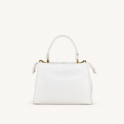 Leather Mini Top Handle Bag FM29832 – Bianco – vooraanzicht