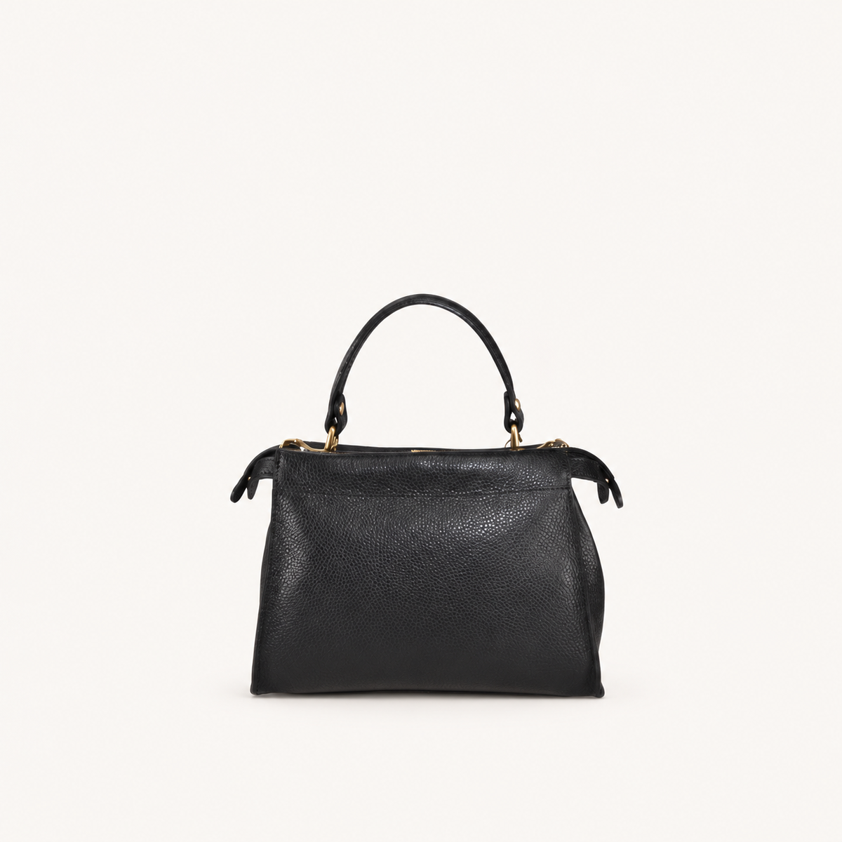 Leather Mini Top Handle Bag FM29832 – Nero – vooraanzicht