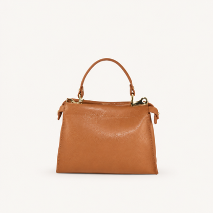 Leather Mini Top Handle Bag FM29832 – Tan – vooraanzicht
