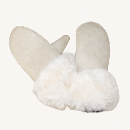 Soft Faux Fur Gloves GL207 – Beige – vooraanzicht