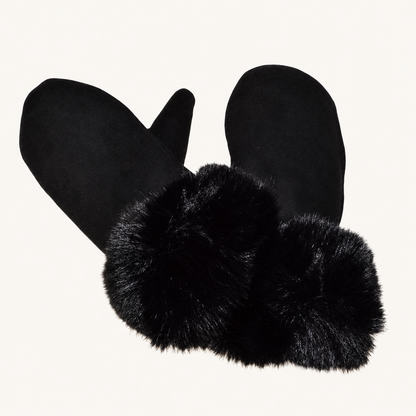Soft Faux Fur Gloves GL207 – Nero – vooraanzicht