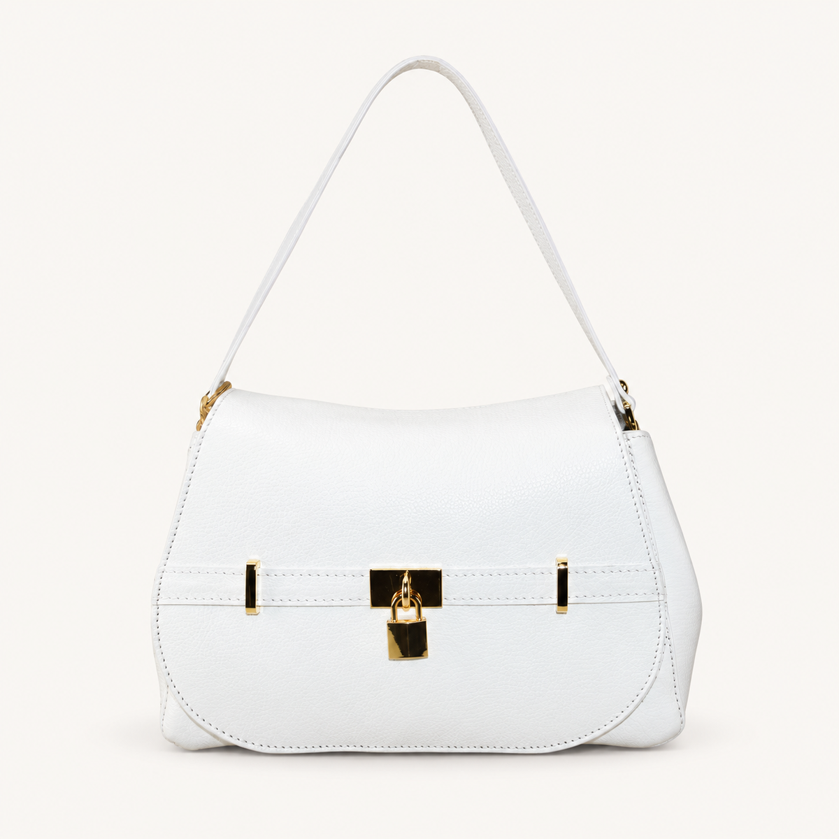 Leather Refined Shoulder Bag JH43847 – Bianco – vooraanzicht