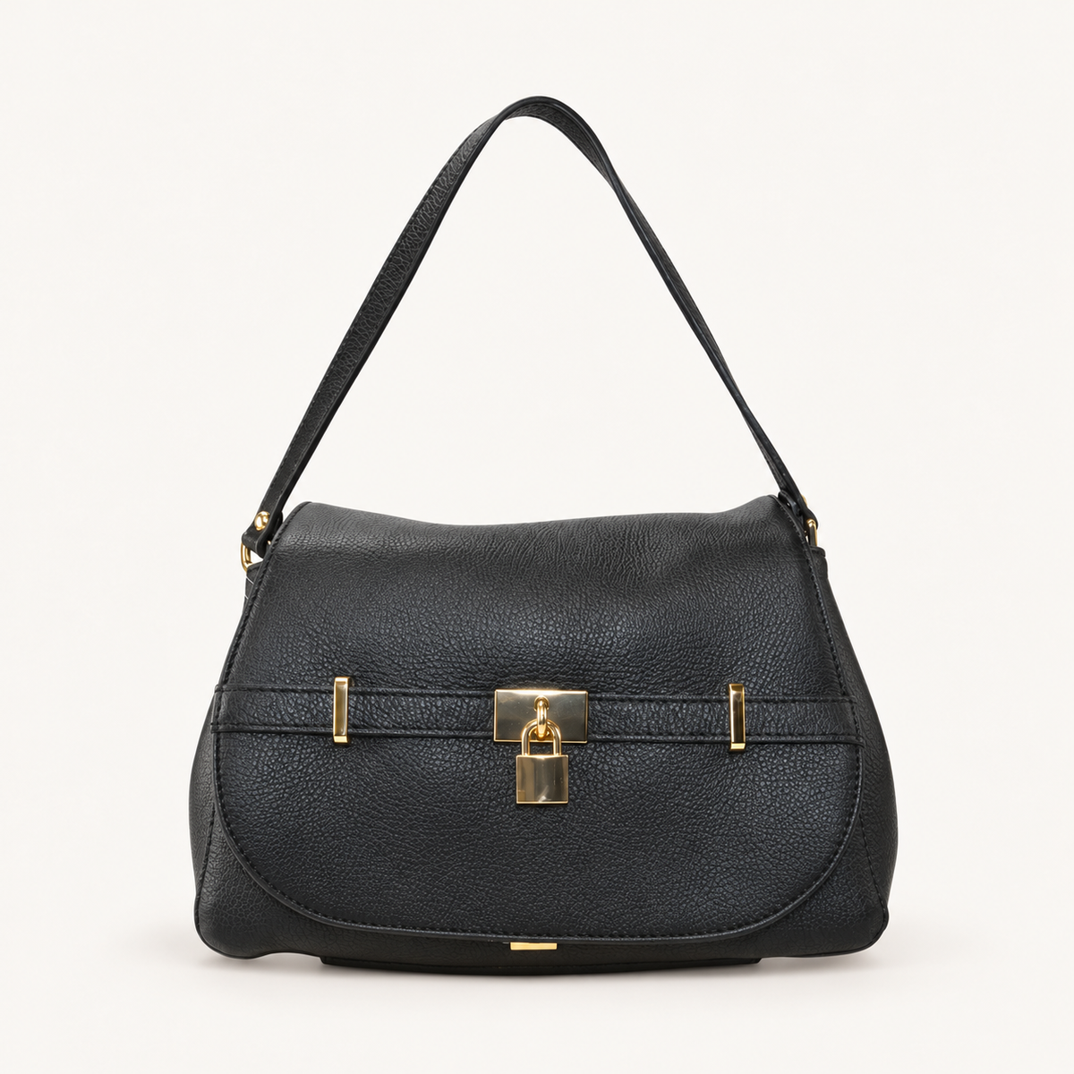 Leather Refined Shoulder Bag JH43847 – Nero – vooraanzicht