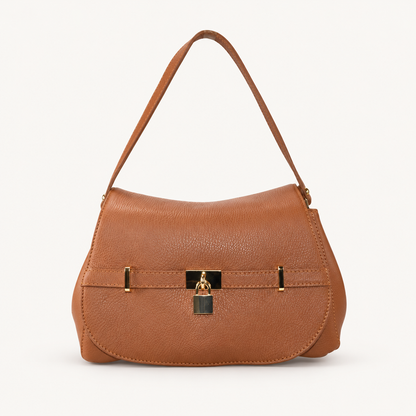 Leather Refined Shoulder Bag JH43847 – Tan – vooraanzicht