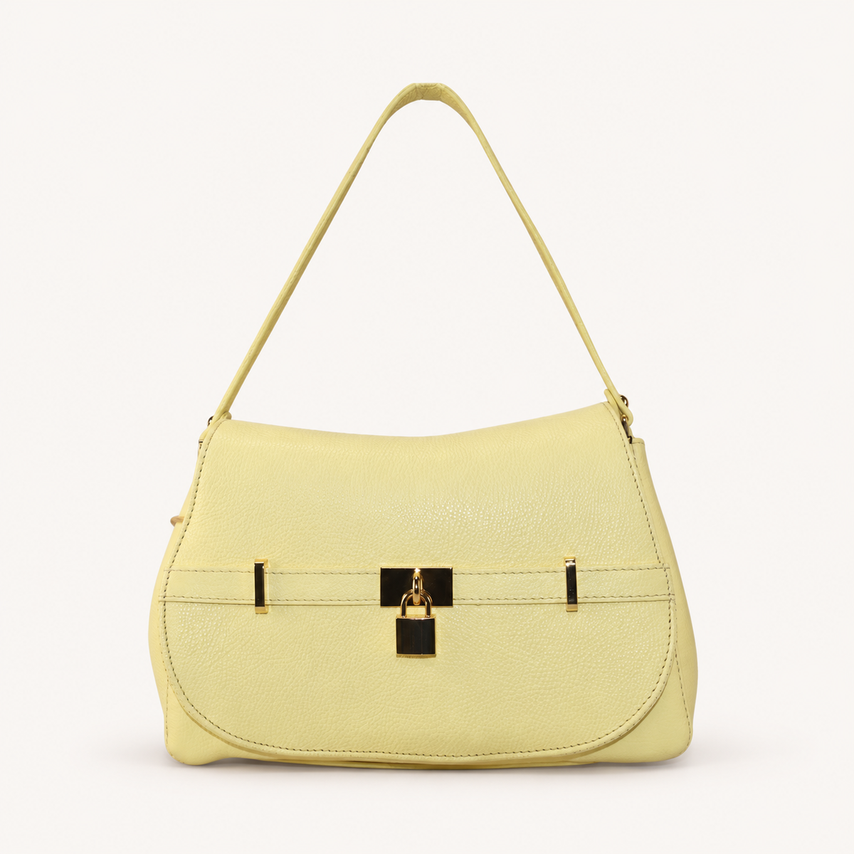 Leather Refined Shoulder Bag JH43847 – Yellow – vooraanzicht