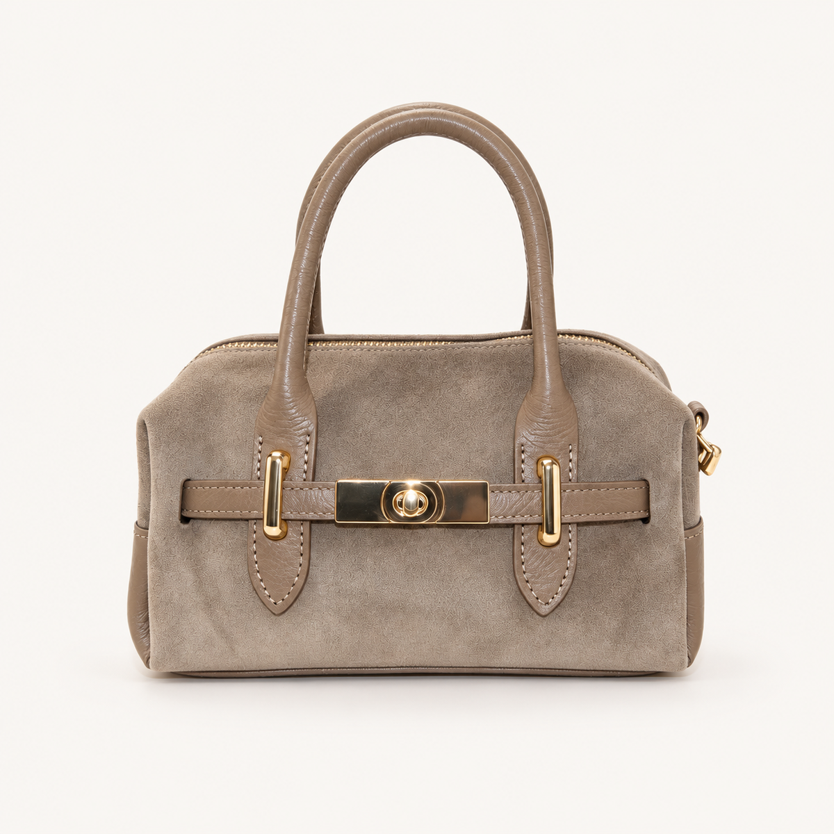Mini Leather Handbag LR29832 – Taupe – vooraanzicht