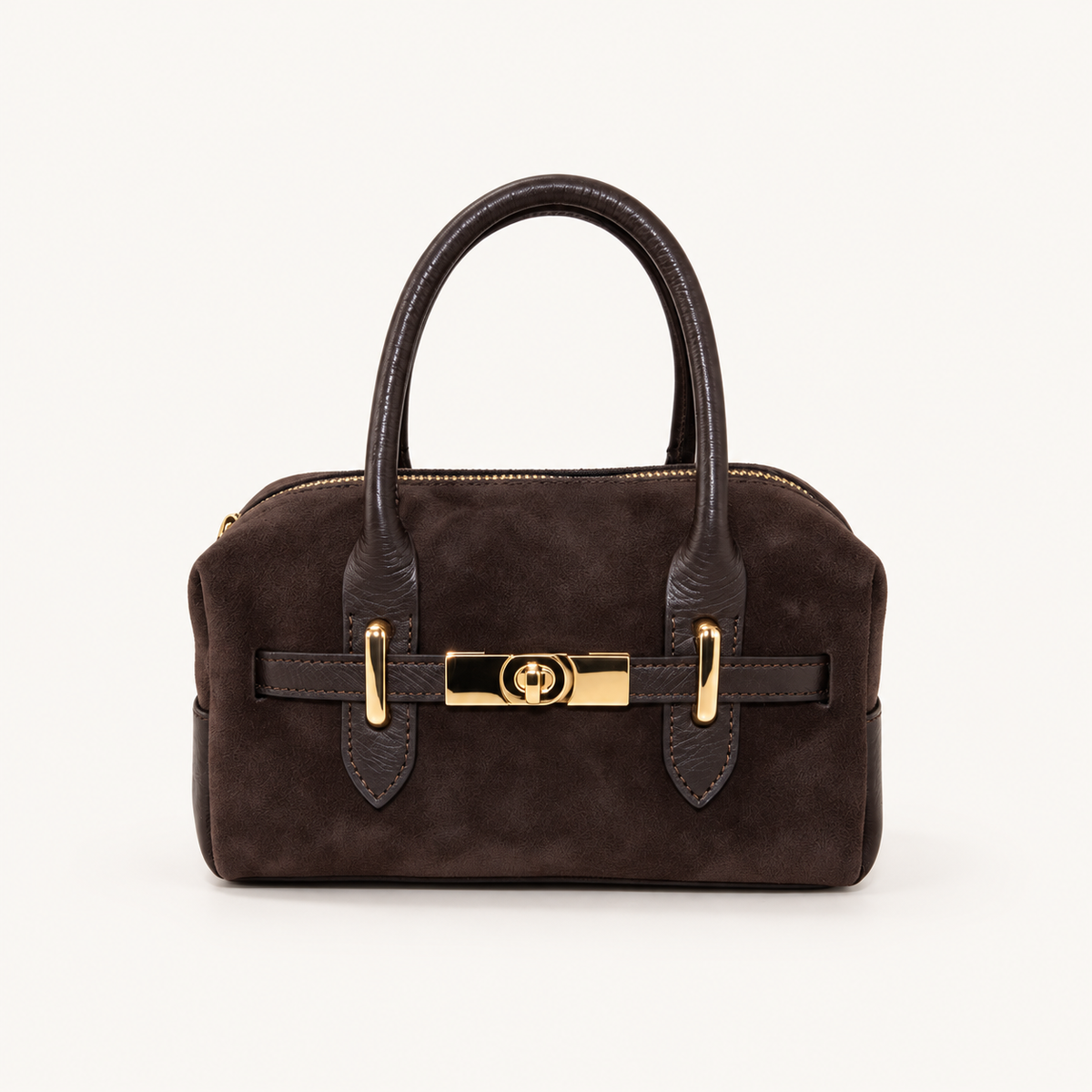 Mini Leather Handbag LR29832 – Darkbrown – vooraanzicht
