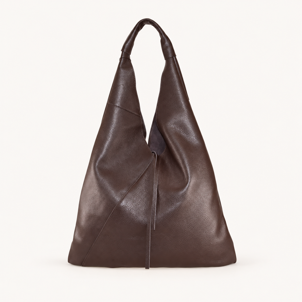Leather Tie Shopper LS27829 – Darkbrown – vooraanzicht