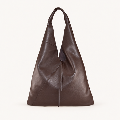 Leather Tie Shopper LS27829 – Darkbrown – vooraanzicht