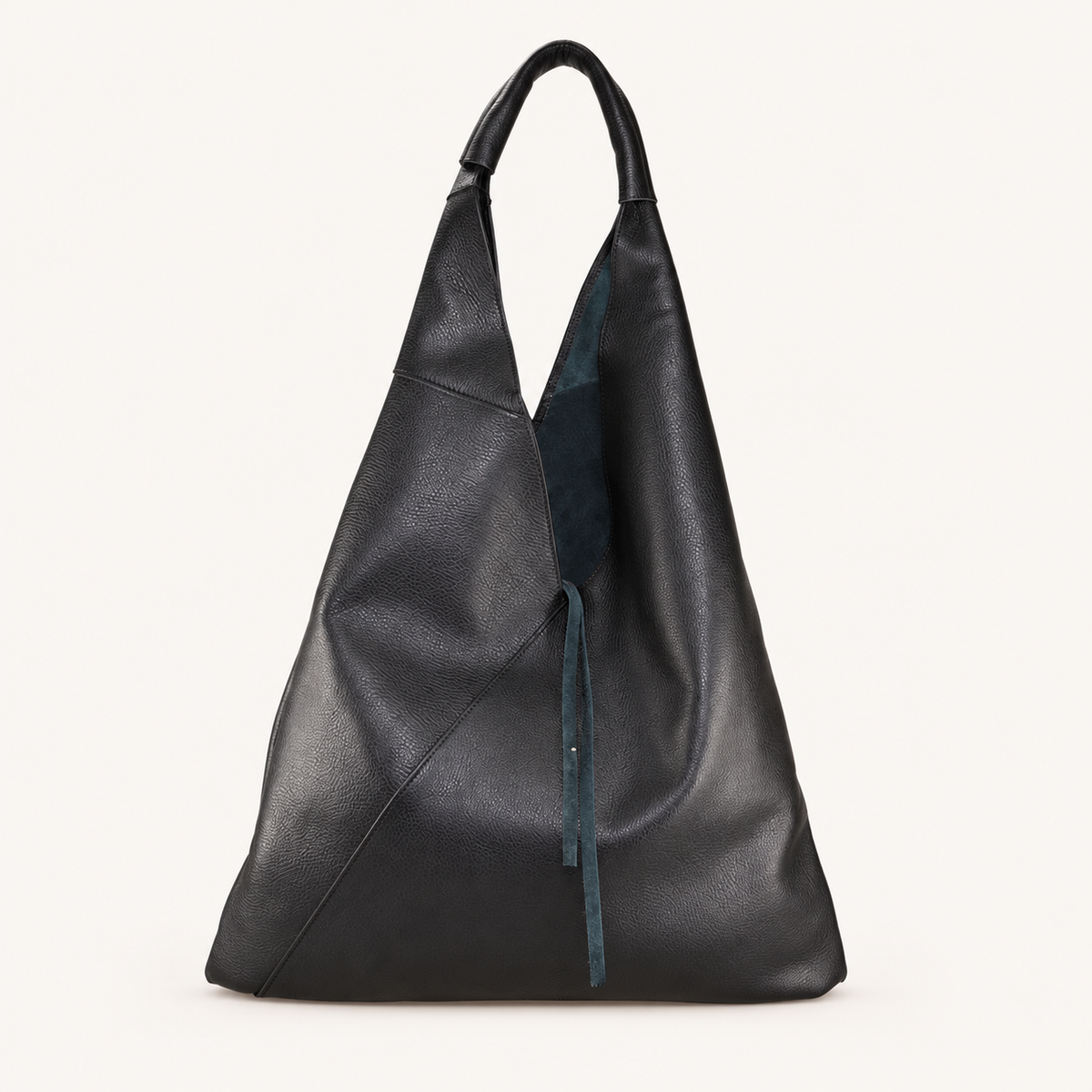 Leather Tie Shopper LS27829 – Nero – vooraanzicht