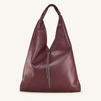 Leather Tie Shopper LS27829 – Bordeaux – vooraanzicht