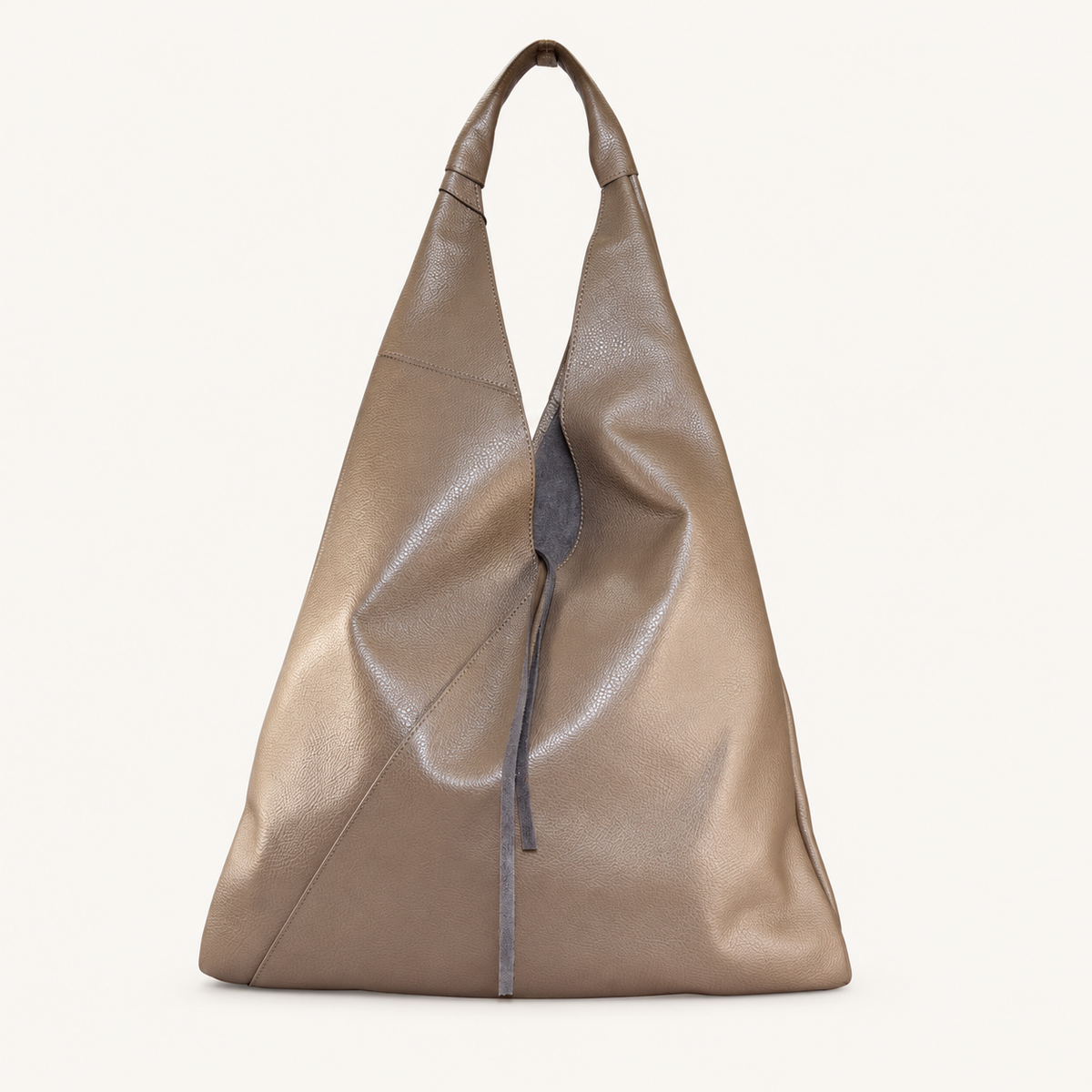 Leather Tie Shopper LS27829 – Taupe – vooraanzicht