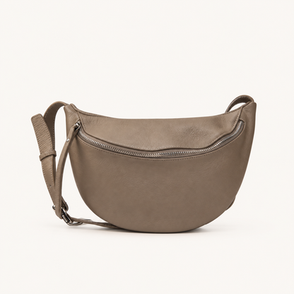 Leather Crossbody Belt Bag MP25827 – Taupe – vooraanzicht