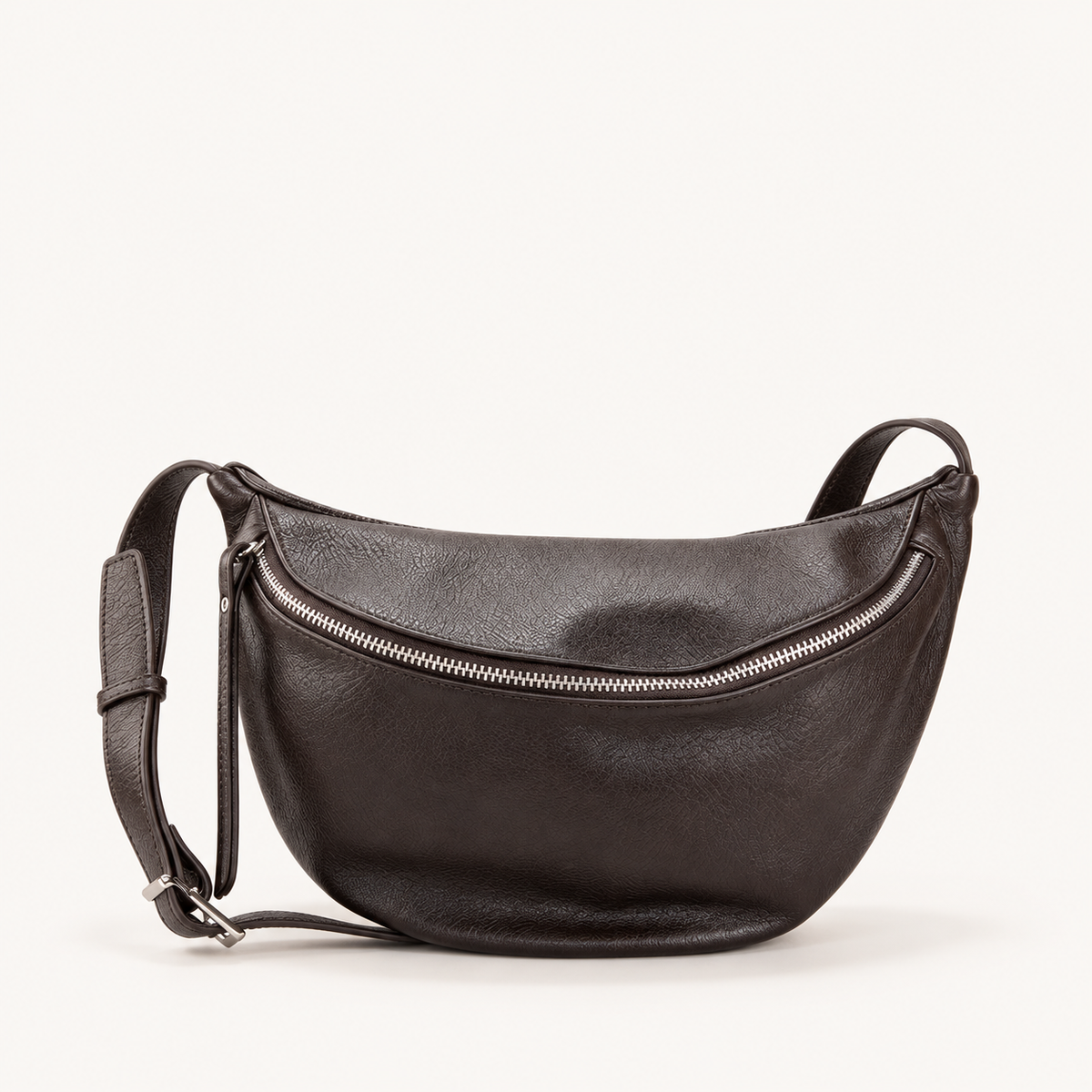 Leather Crossbody Belt Bag MP25827 – Darkbrown – vooraanzicht