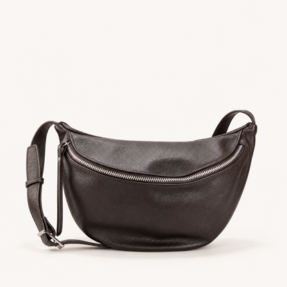 Leather Crossbody Belt Bag MP25827 – Darkbrown – vooraanzicht