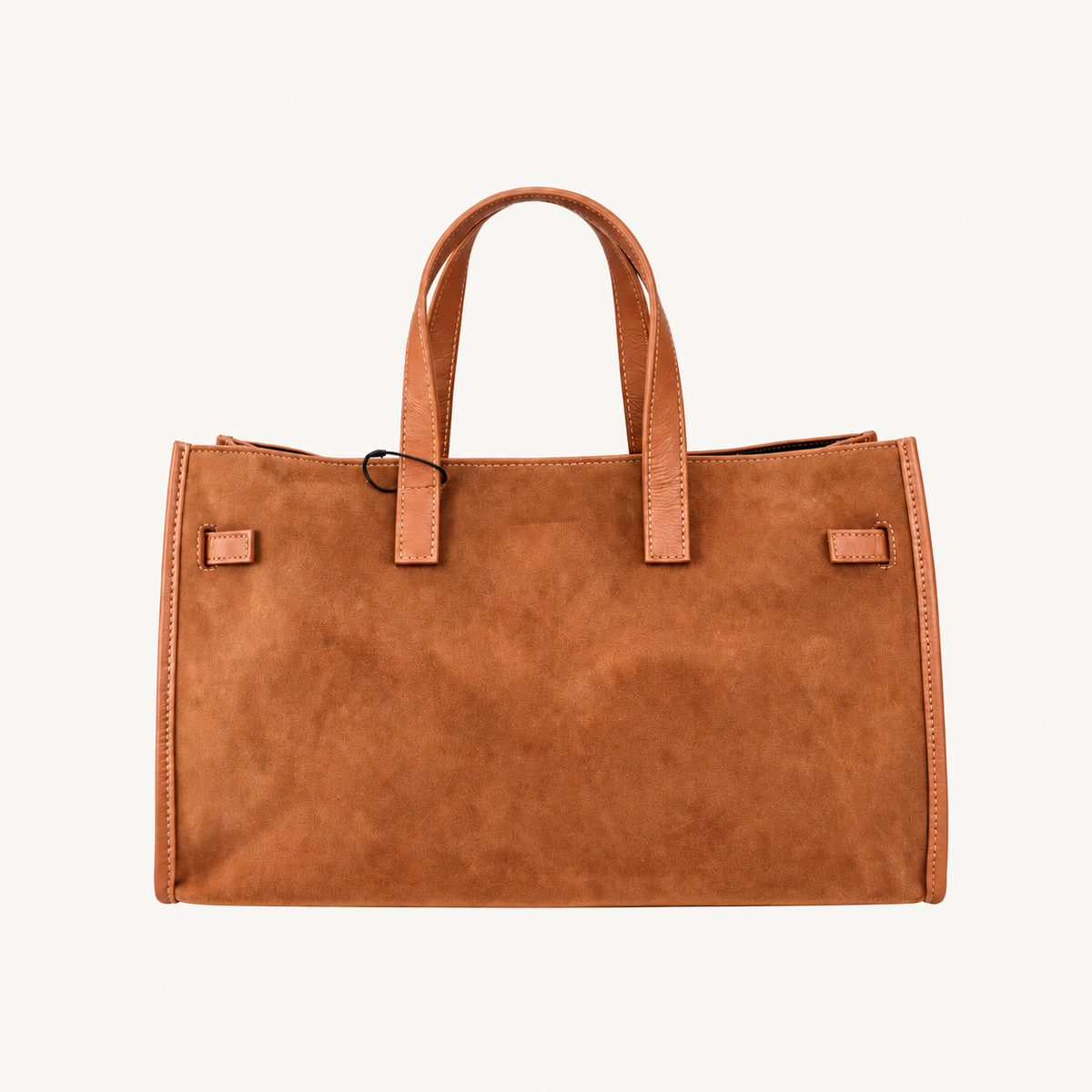 Leather Structured Handbag – Tan – achterkant