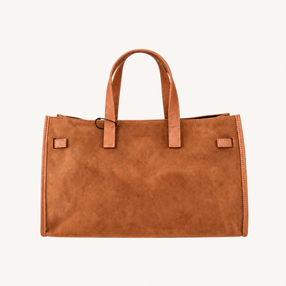 Leather Structured Handbag – Tan – achterkant