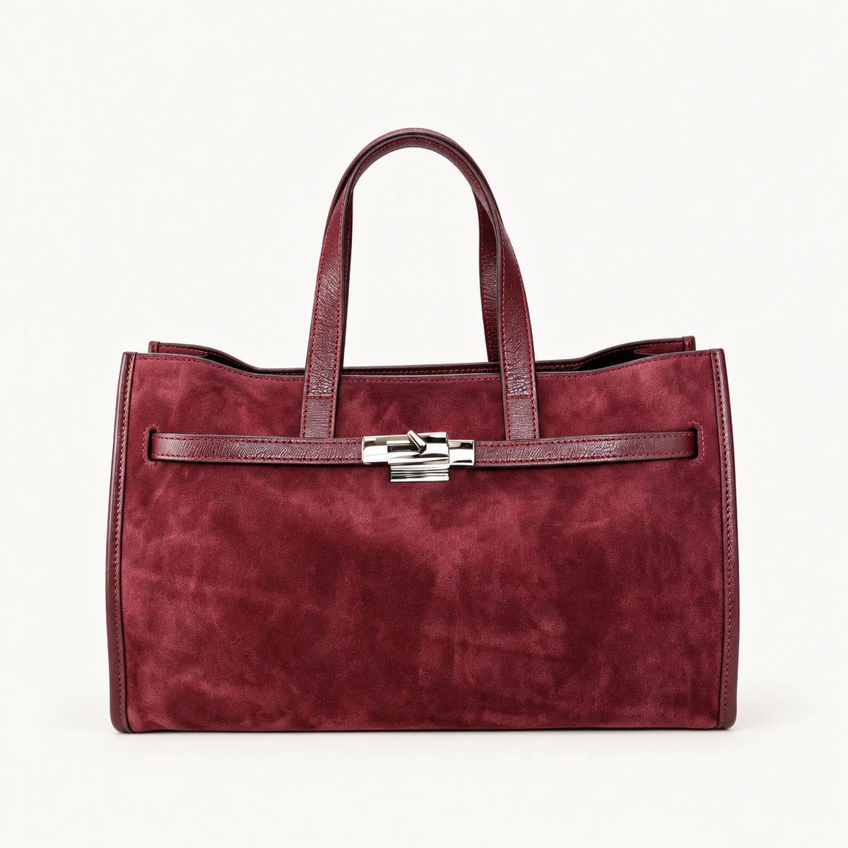 Leather Structured Handbag QH39843 – Bordeaux – vooraanzicht