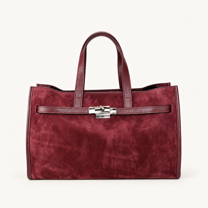 Leather Structured Handbag QH39843 – Bordeaux – vooraanzicht