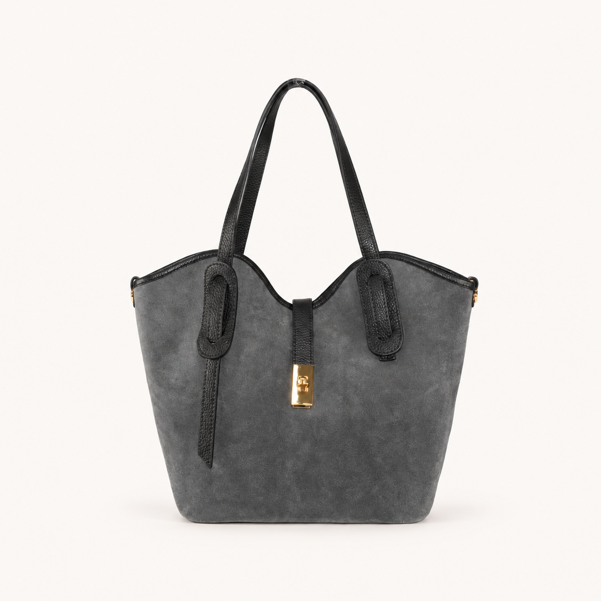 Suede Rounded Shoulder Bag TM35838 – Grey – vooraanzicht