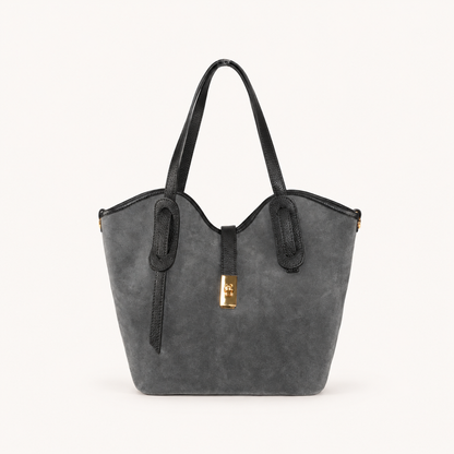 Suede Rounded Shoulder Bag TM35838 – Grey – vooraanzicht