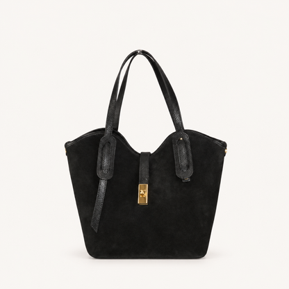Suede Rounded Shoulder Bag TM35838 – Nero – vooraanzicht