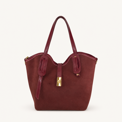 Suede Rounded Shoulder Bag TM35838 – Bordeaux – vooraanzicht