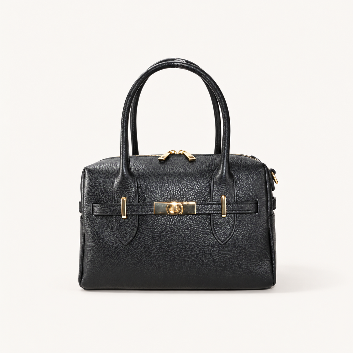 Leather Compact Handbag YK29832 – Nero – vooraanzicht
