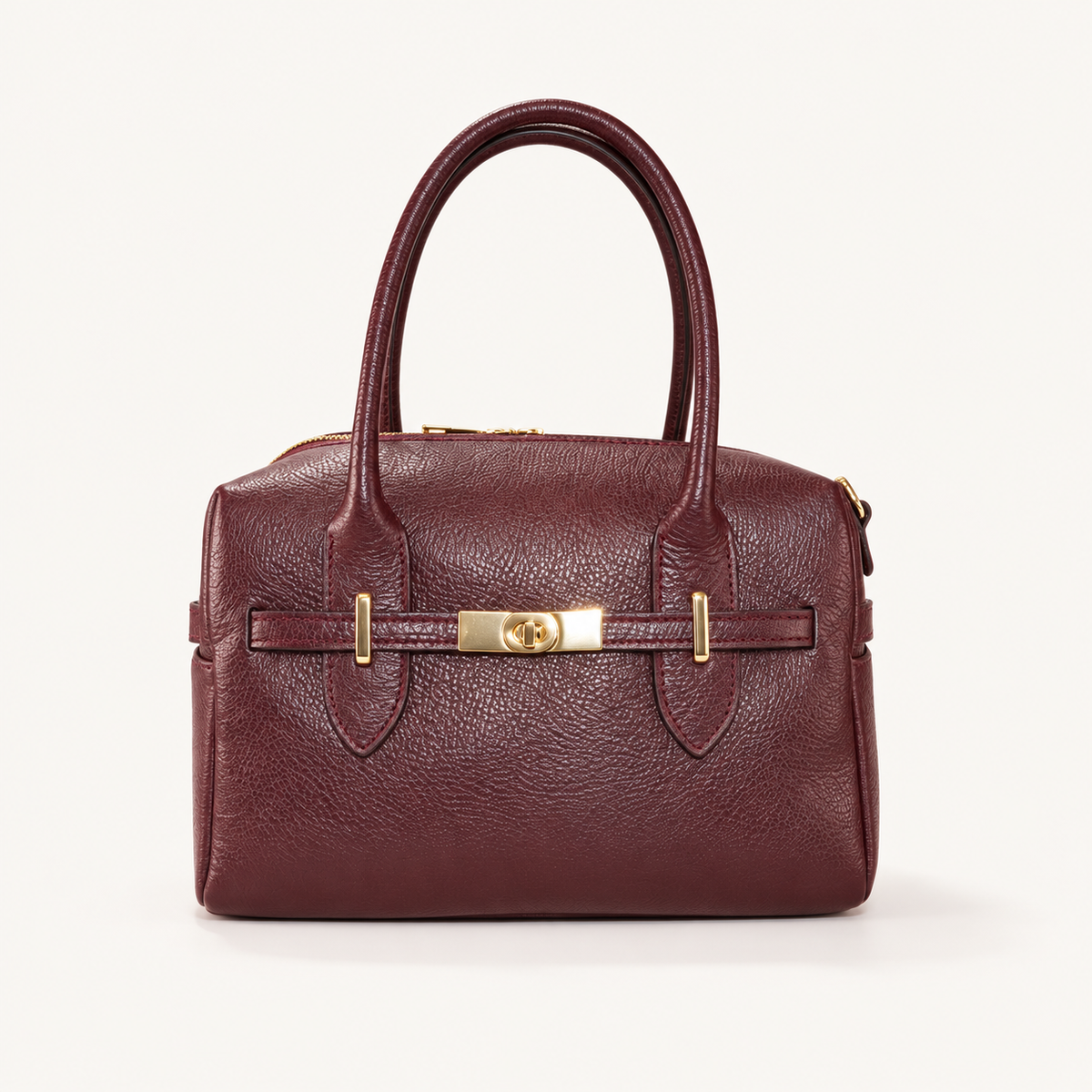 Leather Compact Handbag YK29832 – Bordeaux – vooraanzicht