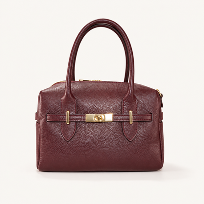 Leather Compact Handbag YK29832 – Bordeaux – vooraanzicht