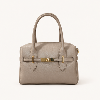 Leather Compact Handbag YK29832 – Taupe – vooraanzicht