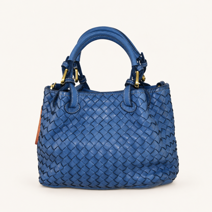 Vintage Leather Crossbody Bag ZI52857 – Blue – vooraanzicht