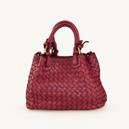 Vintage Leather Crossbody Bag ZI52857 – Bordeaux – vooraanzicht