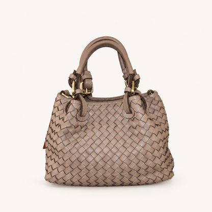 Vintage Leather Crossbody Bag ZI52857 – Taupe – vooraanzicht